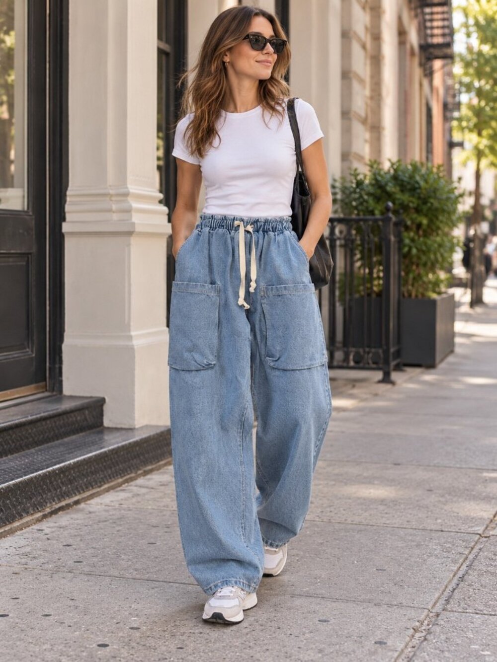 The Frankie Shop Cliff High Rise Blue Cargo Denim Jeans 100% Cotton Xs/Small